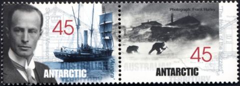 AAT-1999-Preservation-of-huts-used-in-Mawsons-Antarctic-Expedition-45-cent-Multi-P13-86-x-14-6-AAT-Pair-SGA126a