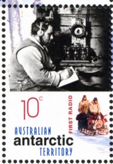 AAT-2001-Centenary-of-Australia-in-Antarctic-10-cent-Multi-P14-6-x-13-86-AAT-Early-radio-apparatus-SGA137