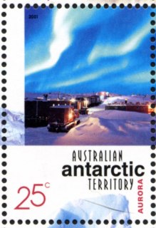 AAT-2001-Centenary-of-Australia-in-Antarctic-25-cent-Multi-P14-6-x-13-86-AAT-Aurora-Australia-over-Casey-base-SGA144