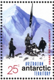 AAT-2001-Centenary-of-Australia-in-Antarctic-25-cent-Multi-P14-6-x-13-86-AAT-Hoisting-Australian-flag