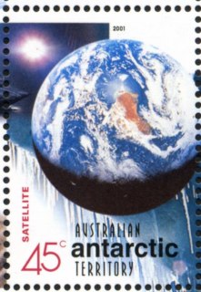 AAT-2001-Centenary-of-Australia-in-Antarctic-45-cent-Multi-P14-6-x-13-86-AAT-Satellite-photograph-of-Antarctica-SGA151