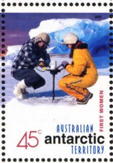 AAT-2001-Centenary-of-Australia-in-Antarctic-45-cent-Multi-P14-6-x-13-86-AAT-Scientists-taking-ice-sample-SGA148