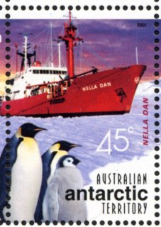 AAT-2001-Centenary-of-Australia-in-Antarctic-45-cent-Multi-P14-6-x-13-86-AAT-Ship-Nella-Dan-supply-and-emperor-penguins-SGA147