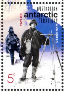 AAT-2001-Centenary-of-Australia-in-Antarctic-5-cent-Multi-P14-6-x-13-86-AAT-Taylor-and-Debenham-geologists-SGA136