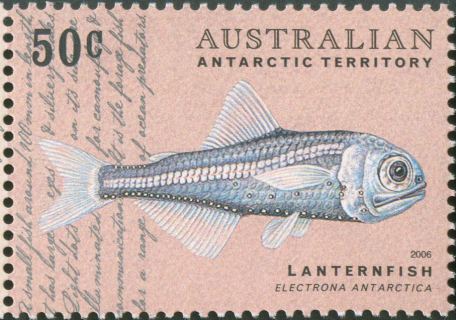 AAT-2006-Fish-of-the-Australian-Antarctic-Territory-50-cent-Multi-P13-86-x-14-6-AAT-Lanternfish-Electrona-antarctica-on-light-tan-background