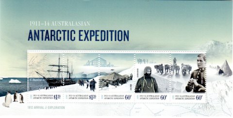 AAT-2012-Centenary-of-Australasian-Antarctic-Expedition-5-x-60-cent-Multi-P14-6-x-13-86-AAT-More-ice