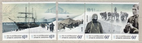 AAT-2012-Centenary-of-Australasian-Antarctic-Expedition-60-cent-Multi-P14-6-x-13-86-Boat-SY-Aurora-abeam-Cape-Denison