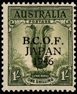 BCOF-1947-Superb-lyrebird-1-shilling-grey-green-C-of-A-P15x14-BCOF-Bird