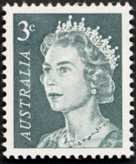 Australia-1966-Queen-Elizabeth-II-3-cent-slate-green-P15x14-Royalty