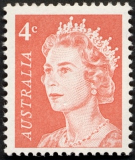 Australia-1966-Queen-Elizabeth-II-4-cent-red-P15x14-Royalty