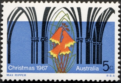 Australia-1967-Christmas-5-cent-Multi-P13-50-Christmas-Bells