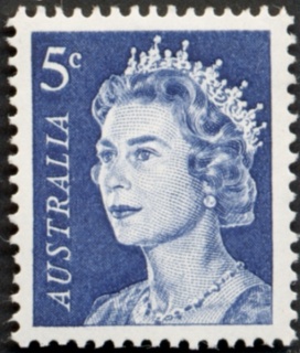 Australia-1967-Queen-Elizabeth-II-5-cent-deep-blue-P15x14-Royalty