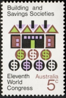 Australia-1968-Building-Savings-Societies-Congress-5-cent-Multi-P13-50-Homes