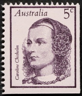 Australia-1968-Famous-Australians-I-5-cent-deep-violet-pale-violet-P15x14-Caroline-Chisholm