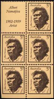 Australia-1968-Famous-Australians-I-5-x-5-cent-blackish-brown-pale-buff-P15x14-Albert-Namitjira