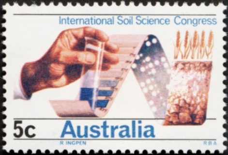 Australia-1968-International-Soil-Science-and-World-Medical-Association-Congresses-5-cent-orange-brown