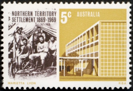 Australia-1969-Centenary-of-Northern-Territory-Settlement-5-cent-blackish-brown