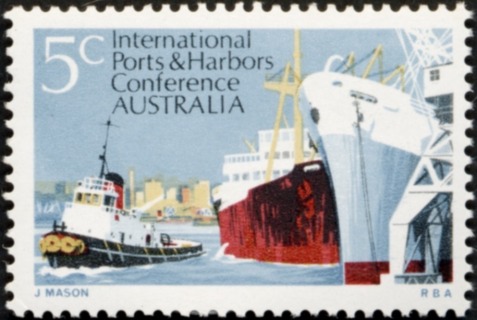 Australia-1969-Ports-Harbours-Conference-5-cent-Multi-P13-50-Melbourne-Harbour