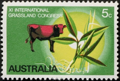 Australia-1970-Eleventh-International-Grassland-Conference-5-cent-Multi-P13-50-Lucerne-plant