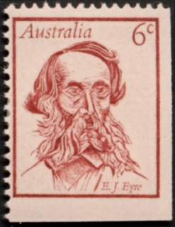 Australia-1970-Famous-Australians-III-6-cent-brown-lake-pink-P15x14-Edward-J-Eyre