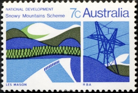 Australia-1970-National-Development-I-7-cent-Multi-P13-50-Snowy-Mountains-Scheme