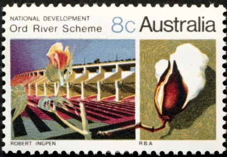 Australia-1970-National-Development-I-8-cent-Multi-P13-50-Ord-River-Scheme-SG470