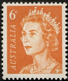 Australia-1970-Queen-Elizabeth-II-6-cent-orange-P15x14-Royalty