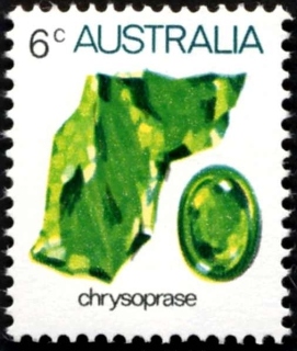 Australia-1973-Marine-Life-Gemstones-6-cent-Multi-P15x14-Chrysoprase