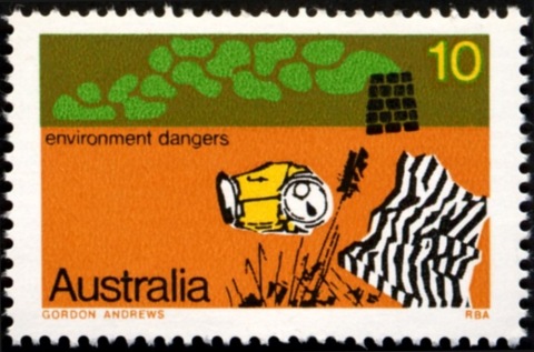 Australia-1975-Dangers-of-Environment-10-cent-Multi-P14-5x14-Pollution