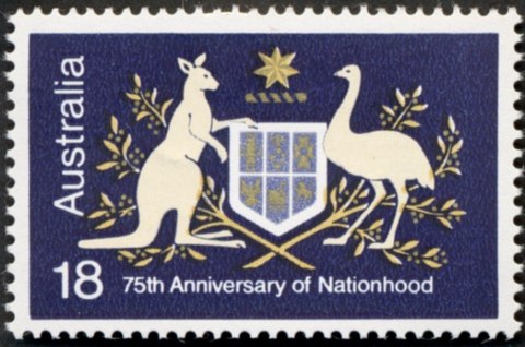 Australia-1976-Anniversary-of-Nationhood-75-years-18-cent-Multi-I-P15x14-Australian-Coat-of-Arms