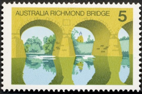 Australia-1976-Australian-Scenes-5-cent-Multi-P15x14-Richmond-Bridge