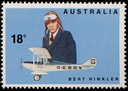 Australia-1978-Early-Australian-Aviators-18-cent-Multi-P15-50-Bert-Hinkler-and-Avro-Avian-aircraft-SG659