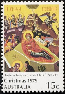 Australia-1979-Christmas-15-cent-Multi-P13x13-5-Christs-Nativity