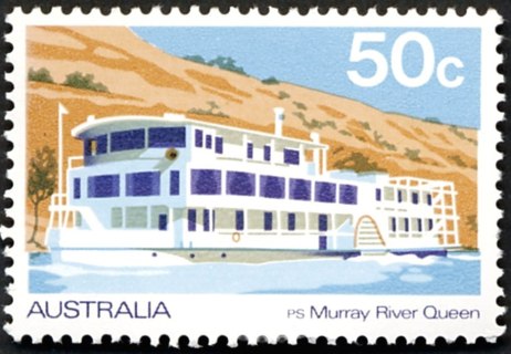 Australia-1979-Ferries-and-Murray-River-Steamers-50-cent-Multi-P13-50-P-S-Murray-River-Queen-SG706