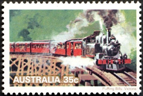 Australia-1979-Steam-Railways-35-cent-Multi-P13-50-Train