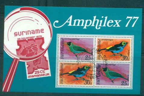 Surinam-1977-Birds-AMPHILEX-MS-FU-Lot47226