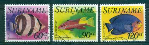 Surinam-1977-Fish-3-Airmail-FU-Lot47209