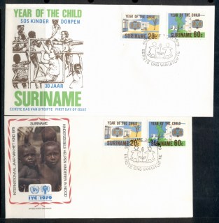 Surinam-1979-IYC-International-year-of-the-Child-2xFDC Surinam-1979-IYC-International-year-of-the-Child-2xFDC