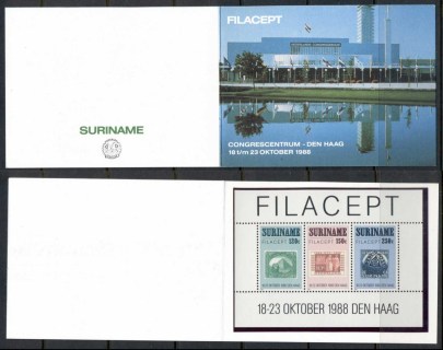 Surinam-1988-Filacept-MS-in-Folder-MUH