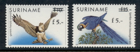 Surinam-1993-Birds-Surcharged-MUH