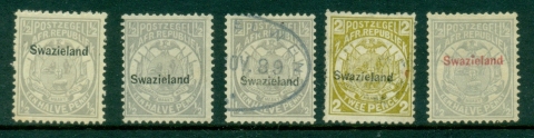 Swaziland-1889-92-Coat-of-Arms-Asst-as-is-MLH-FU