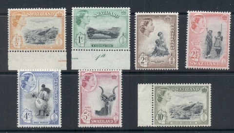 Swaziland-1961-QEII-Pictorials-Decimal-to-10c-MUH