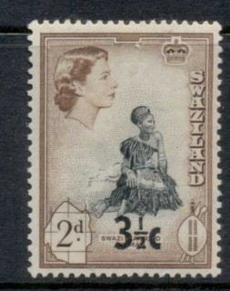 Swaziland-1961-QEII-Pictorials-decimal-opt-3-5c-on-2p-MLH