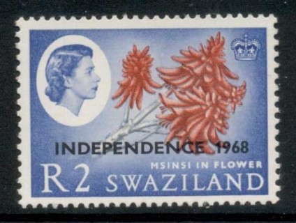 Swaziland-1968-QEII-Pictorial-Opt-Independence-2r-Flower-MUH