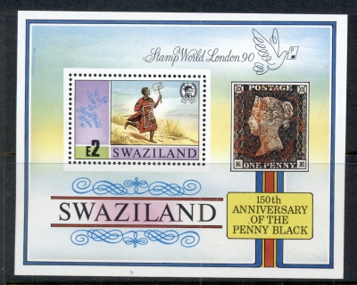 Swaziland-1990-Penny-Black-Anniv-MS-MUH