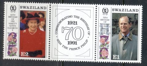 Swaziland-1991-QEII-Prince-Phillip-Birthdays-pr-label-MUH-2