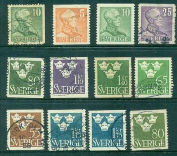 Sweden-1948-King-Three-Crowns-Asst-FU-lot83803