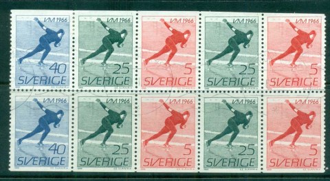 Sweden-1966-World-Speed-Skating-Championships-booklet-pane-FU-lot83855