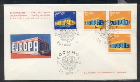 Sweden-1969-Europa-Building-FDC