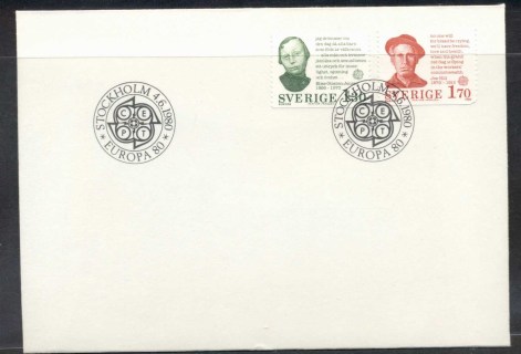 Sweden-1980-Europa-Celebrities-FDC